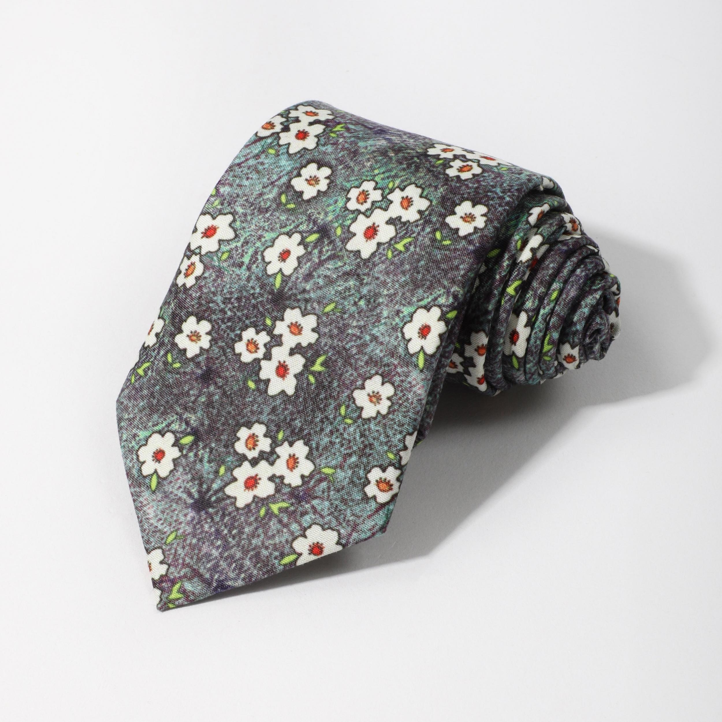 Men's Retro Party Style Gradient Flower Cotton Tie