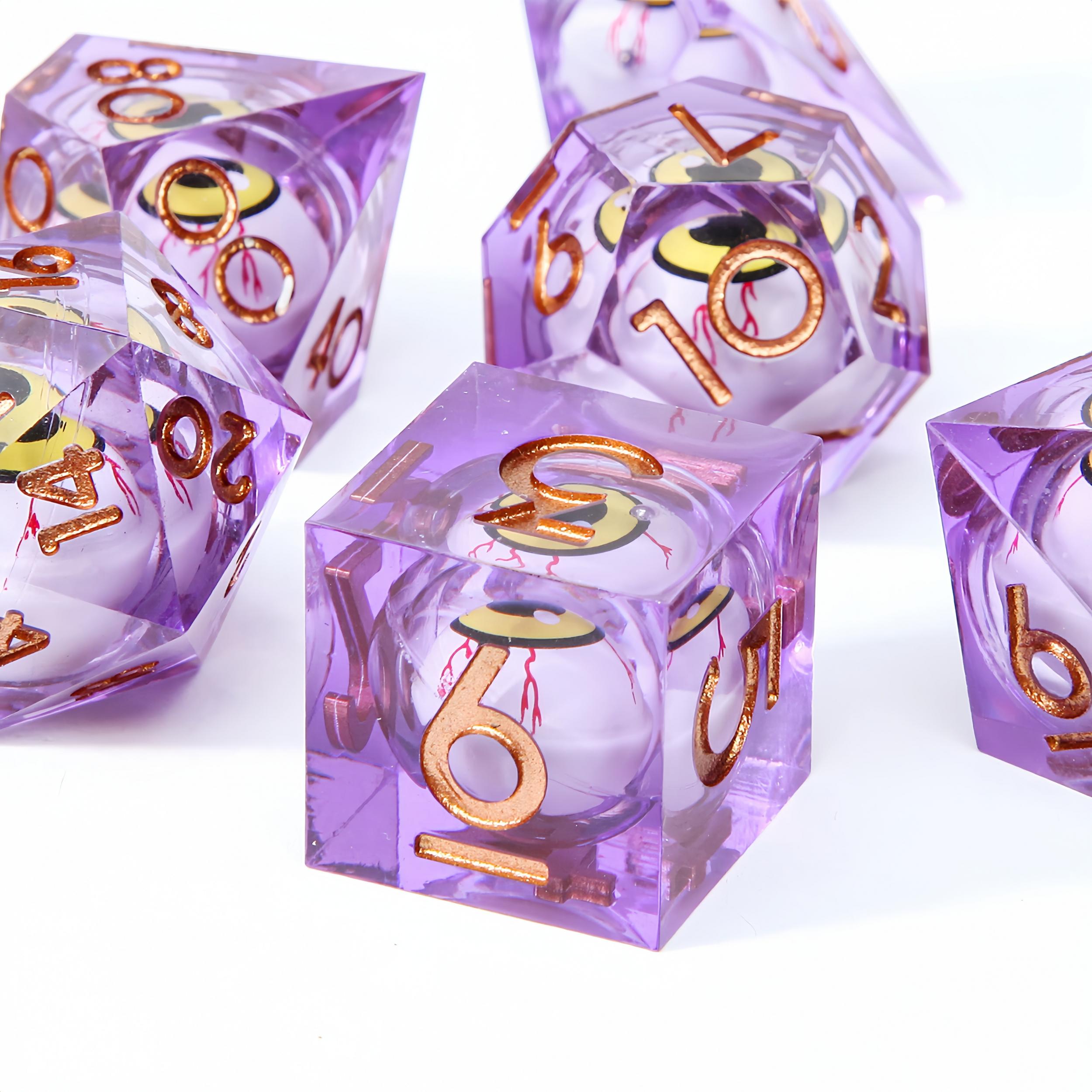 7pcs Translucent Resin Dice Set For Board Game