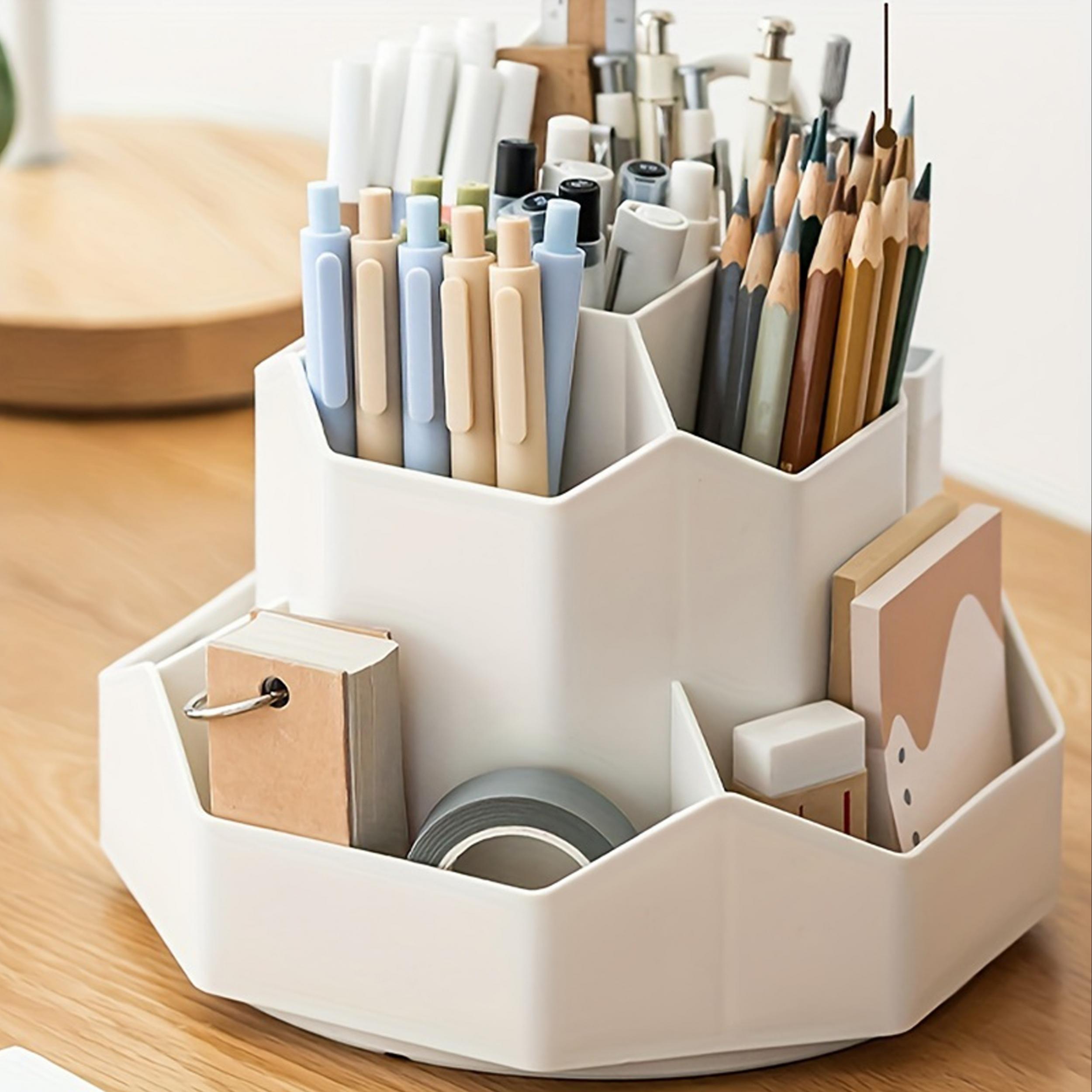 Desk Makeup Brush and Pen Holder Organizer Large Capacity Storage Box