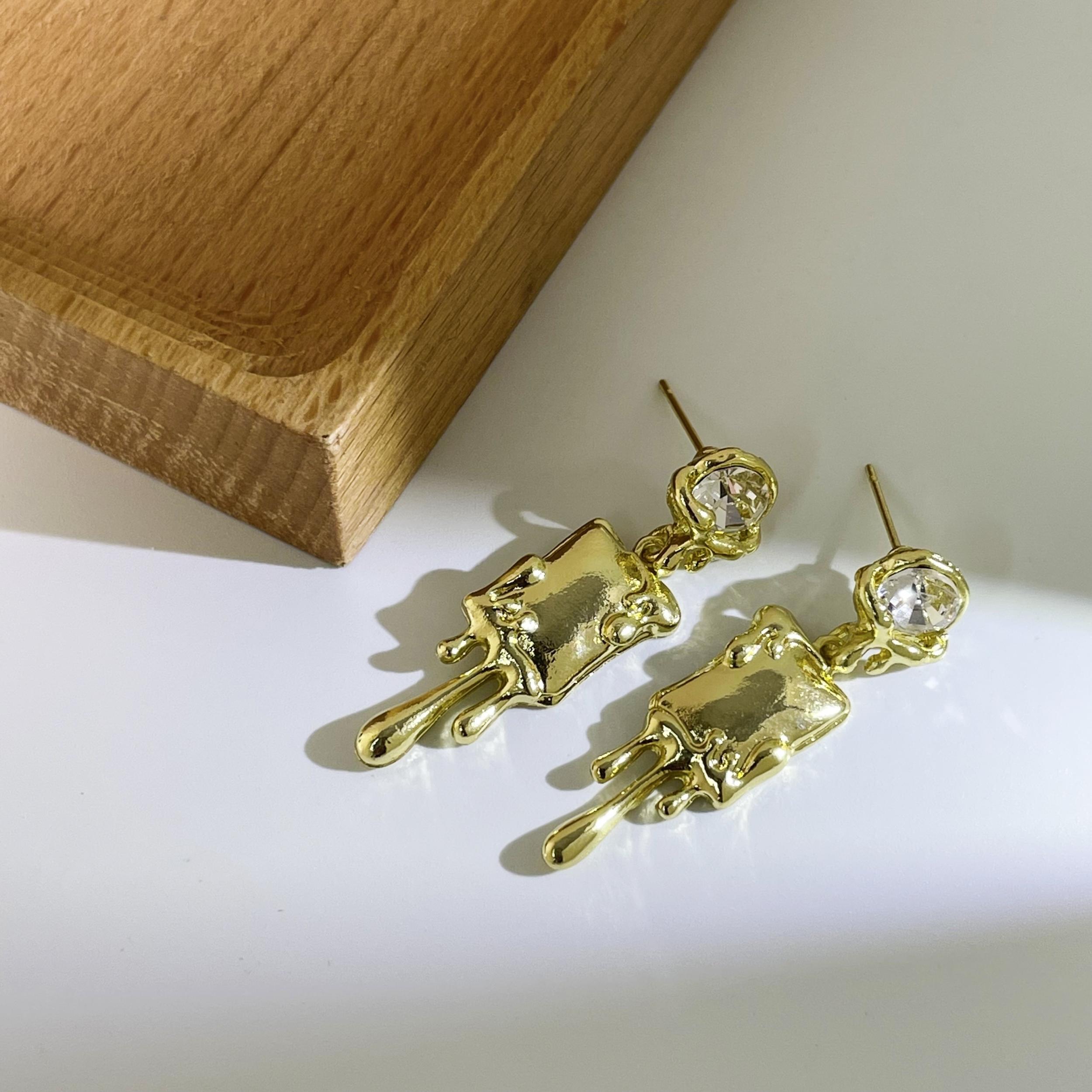 Melting Drop Wax Earrings Unisex
