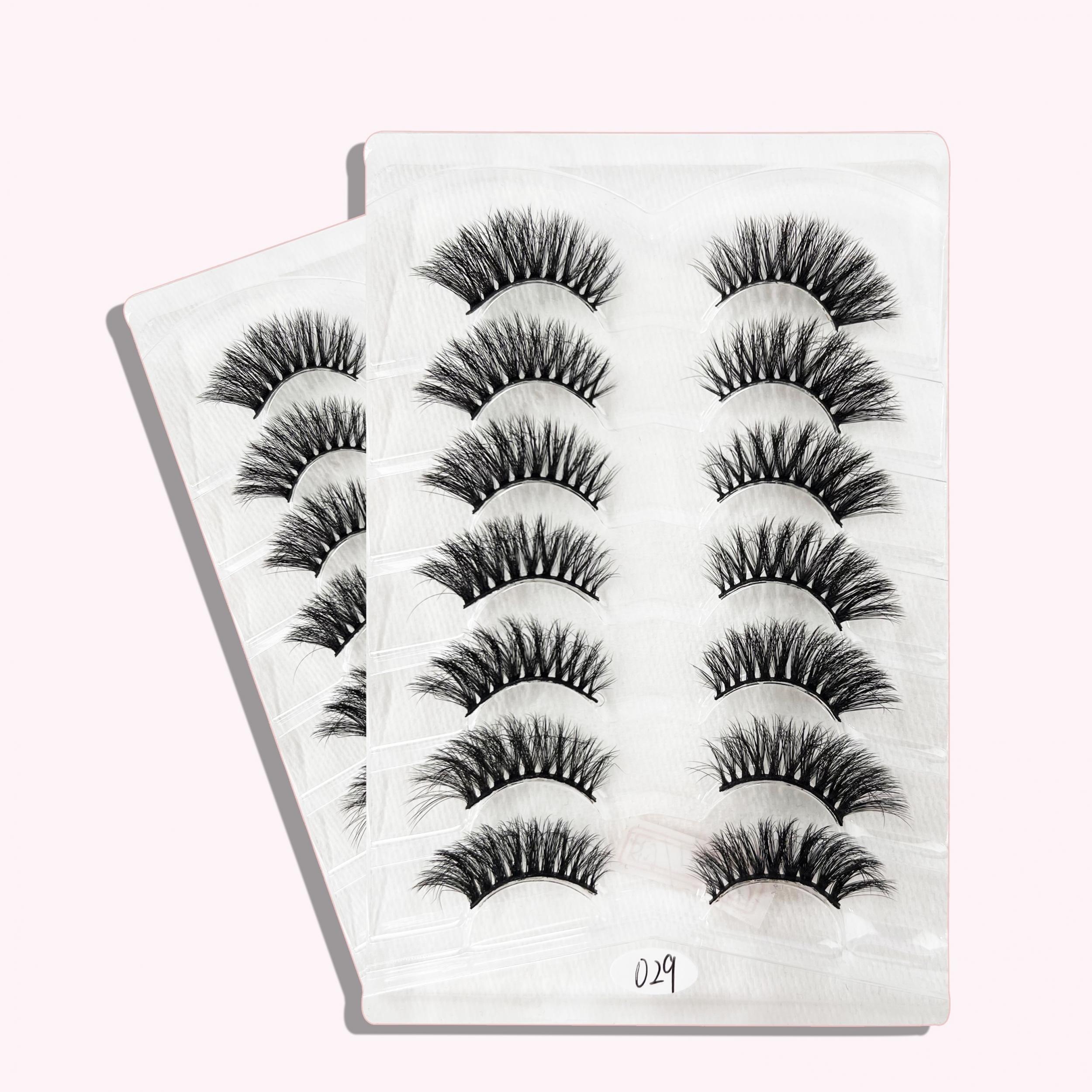 7 Pair False Eyelashes Thick Slender Lashes Big Eye Makeup Curling