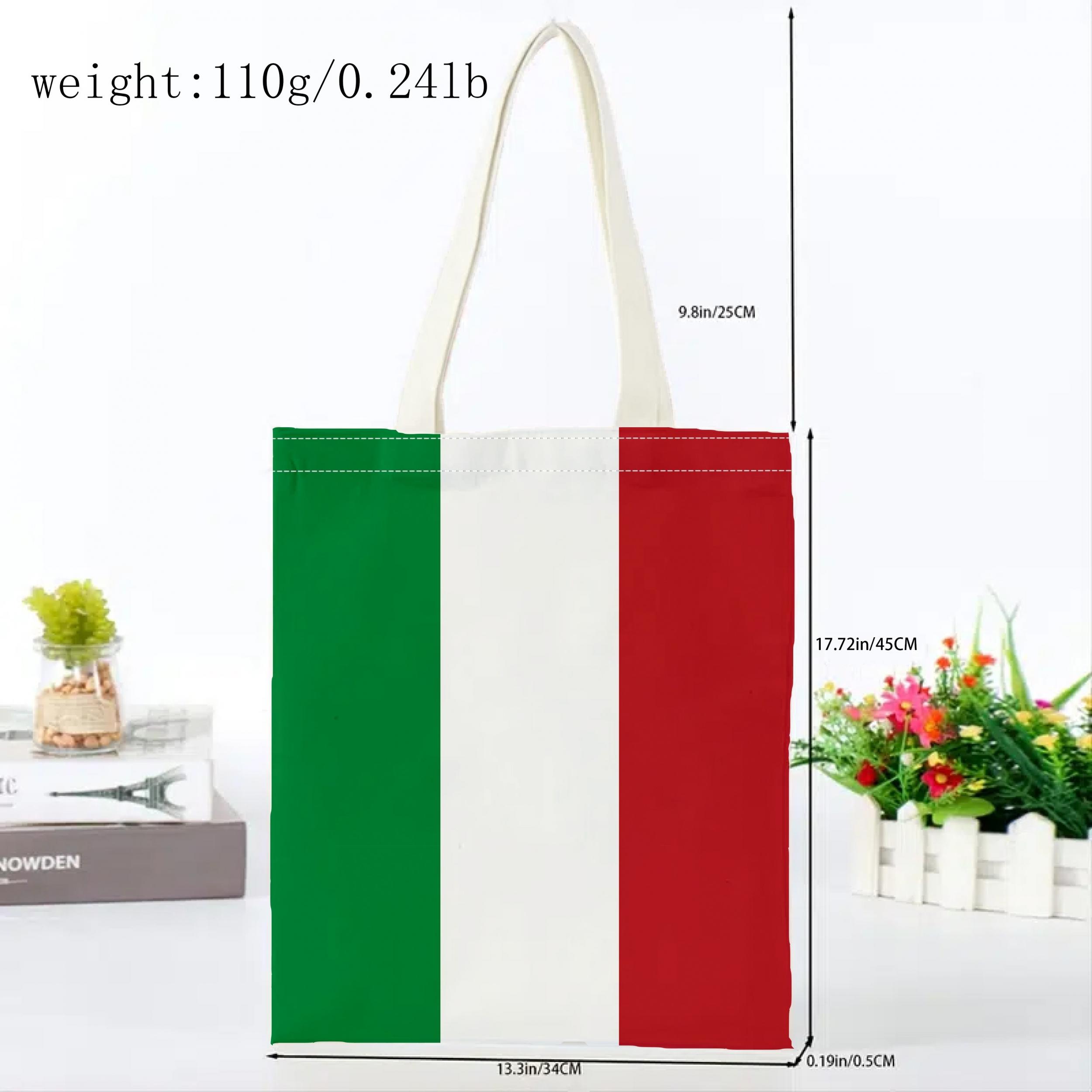 Italian Flag Printed Eco Friendly Shopping Tote Bag