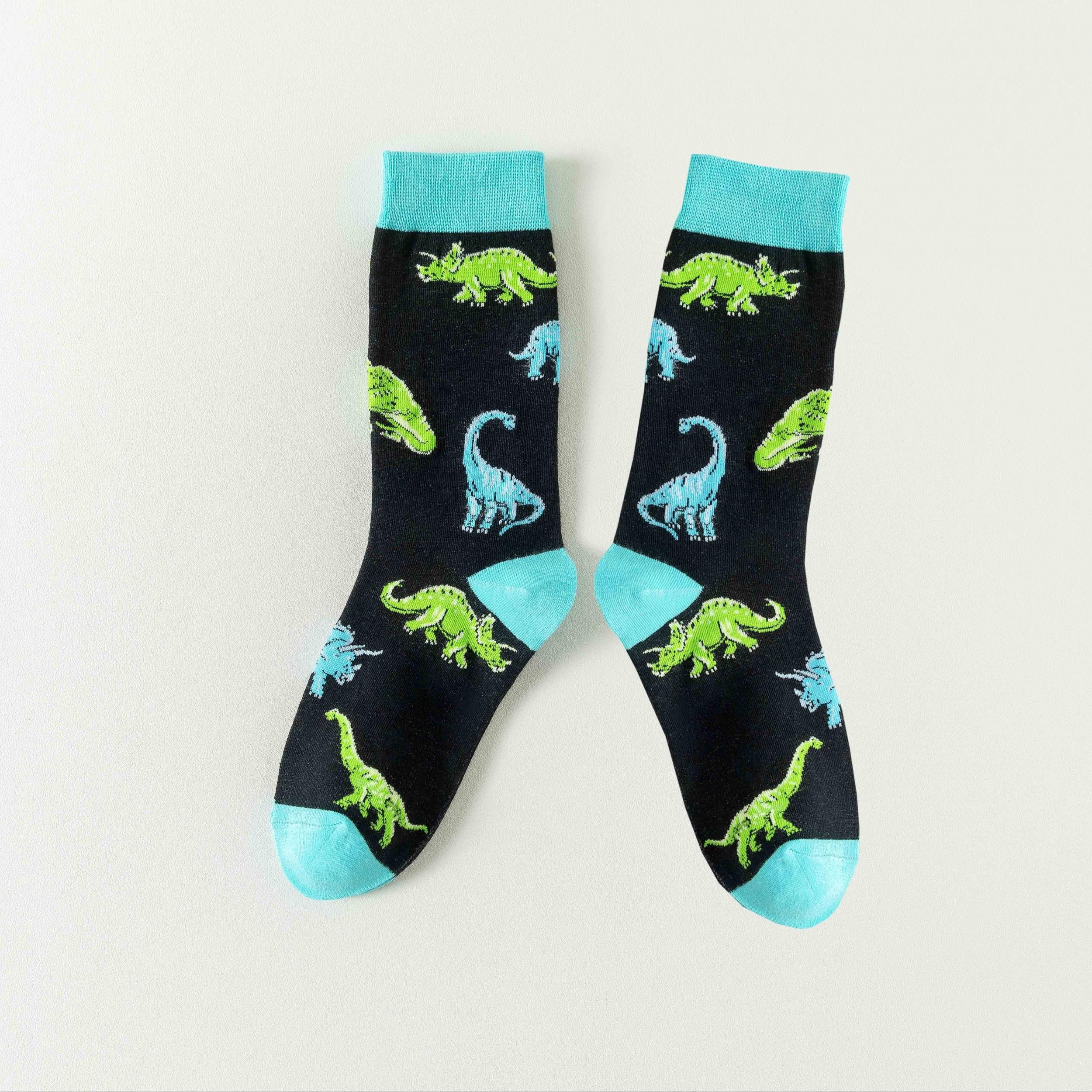 Dino Print Mid Tube Socks Women's Stockings