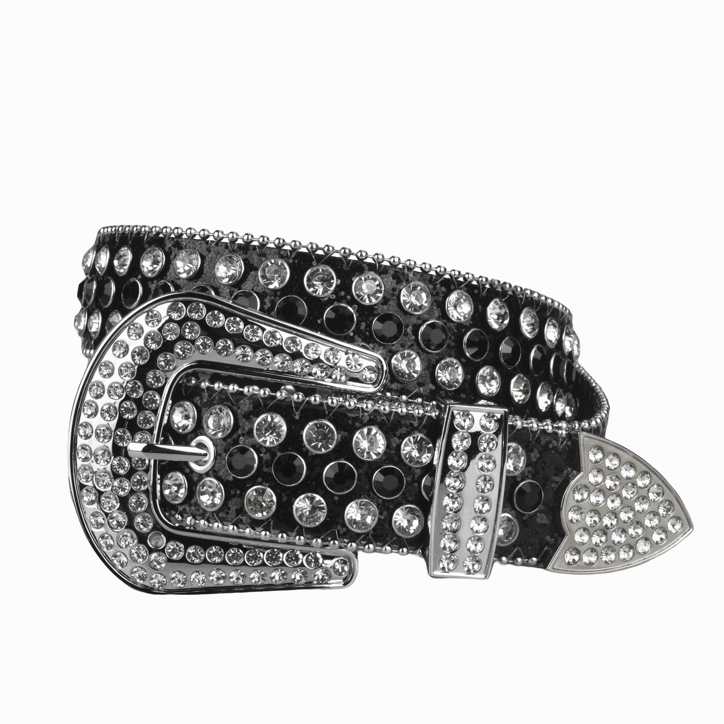 Men's Rhinestone Large Size Leather Belt
