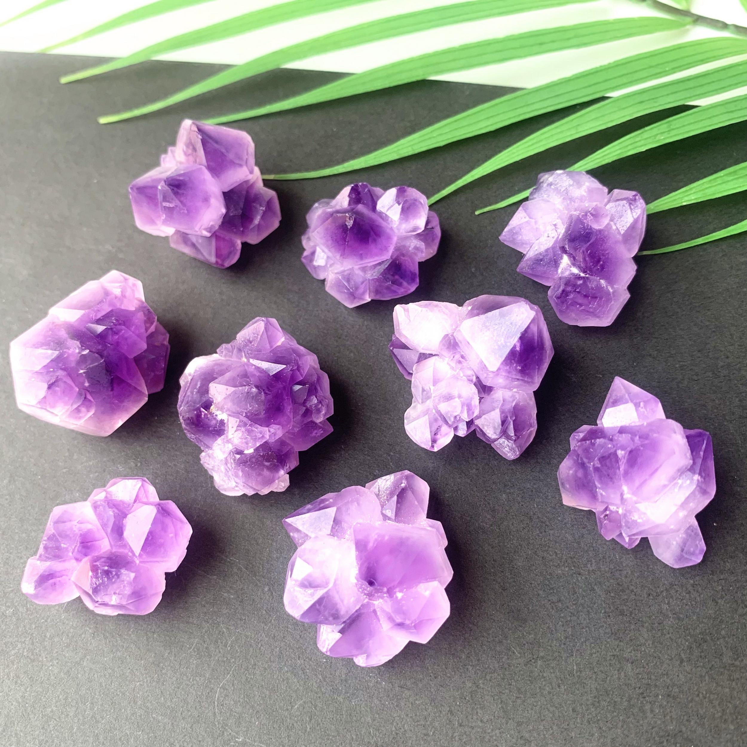 Natural Amethyst Flower Cluster Raw Stone Crystals