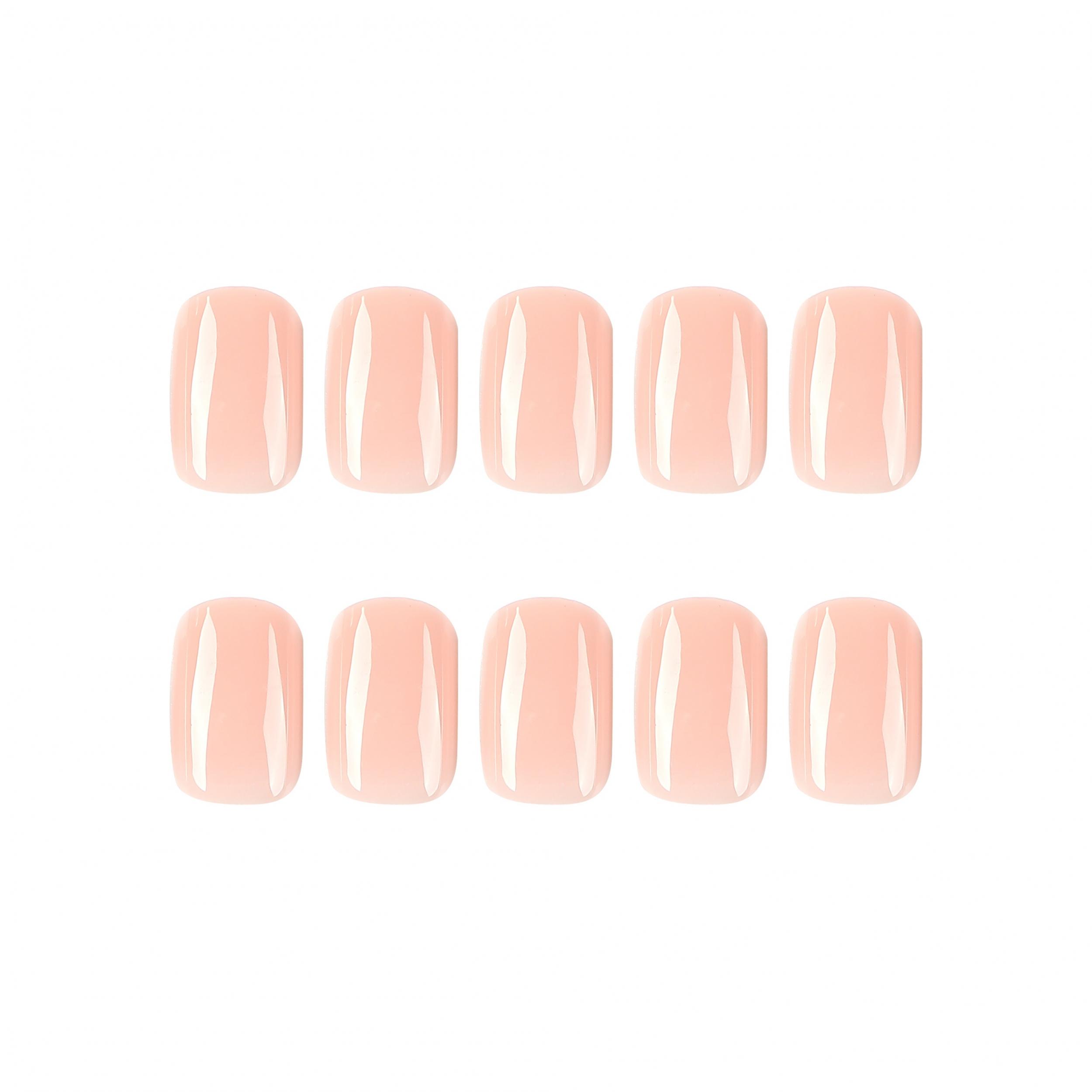 24pcs Nude Pink Press On Nails Full Cover Short Square False Nails