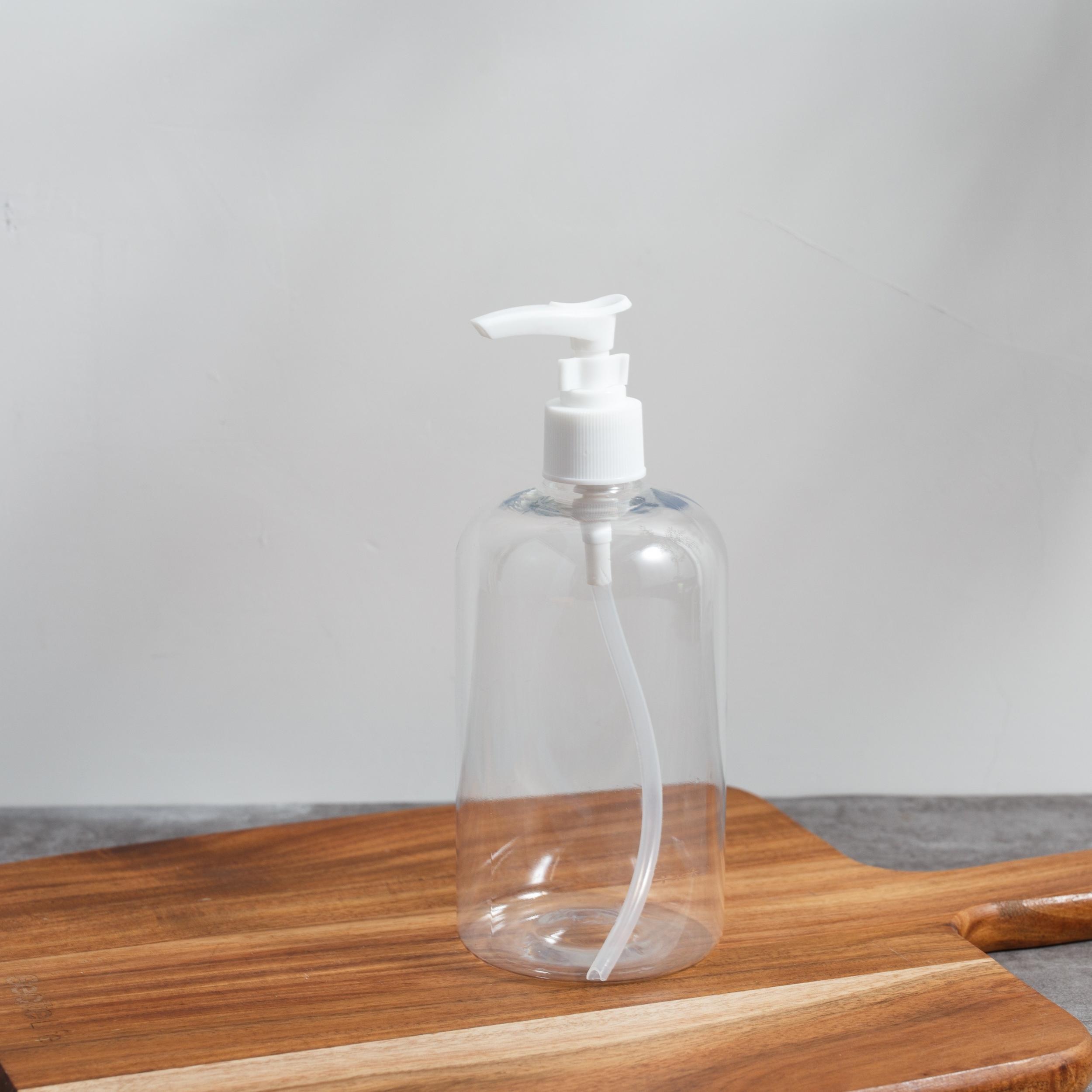 4pcs 16 Oz Shampoo Pump Bottles Clear Lotion Pump w/ Labels & Funnel