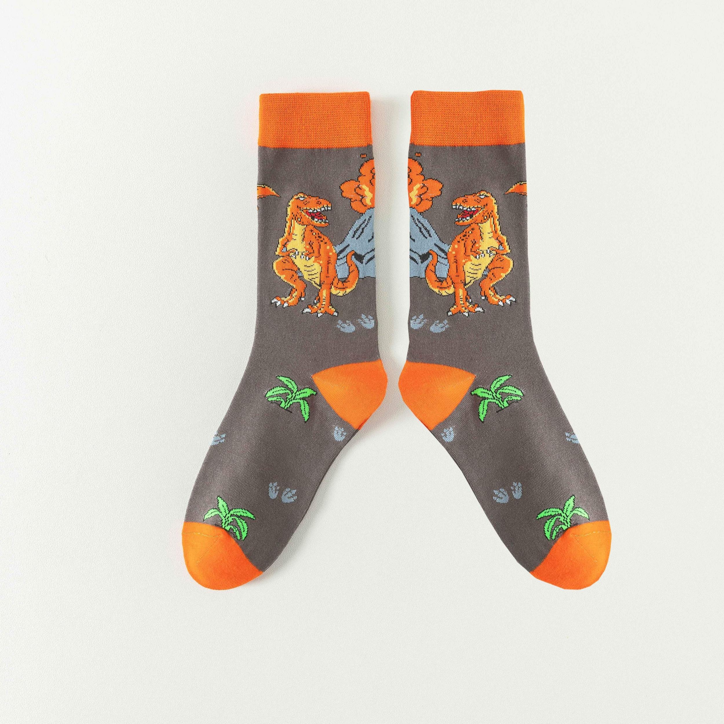 Dino Print Mid Tube Socks Women's Stockings