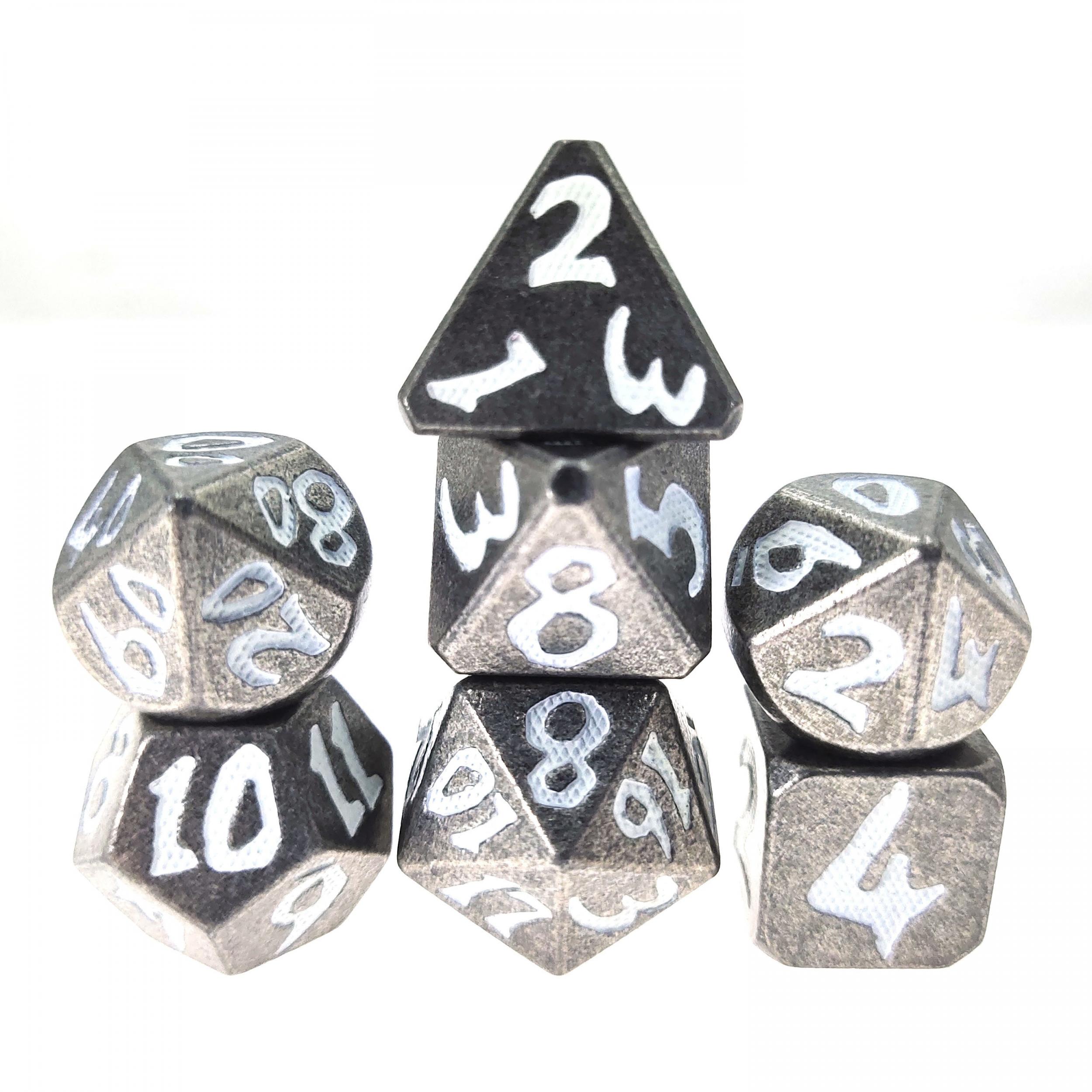 Dragon Scale Metal Glowing Dice Set