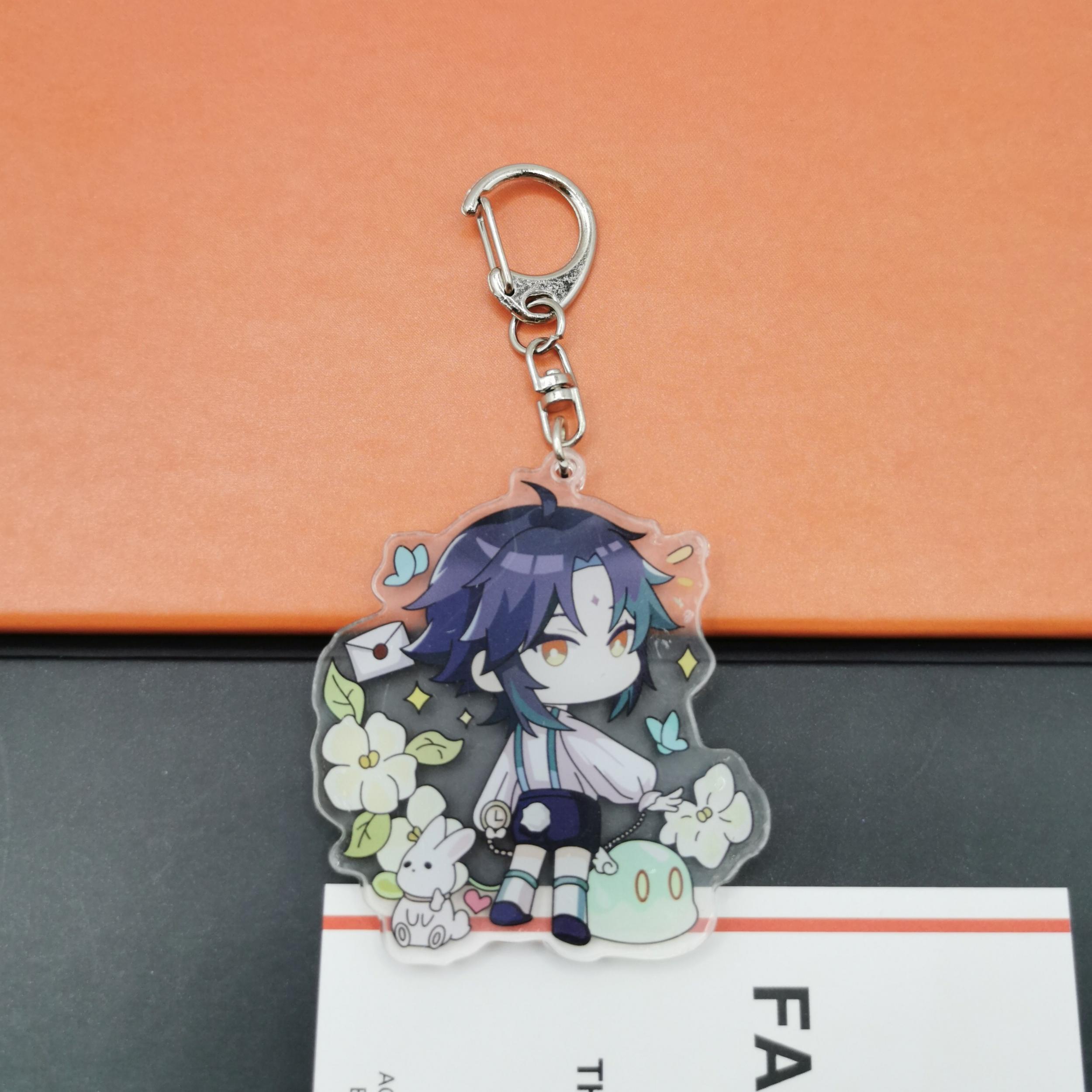 Anime Game Pretty Suit Character Key Chain Acrylic Pendant