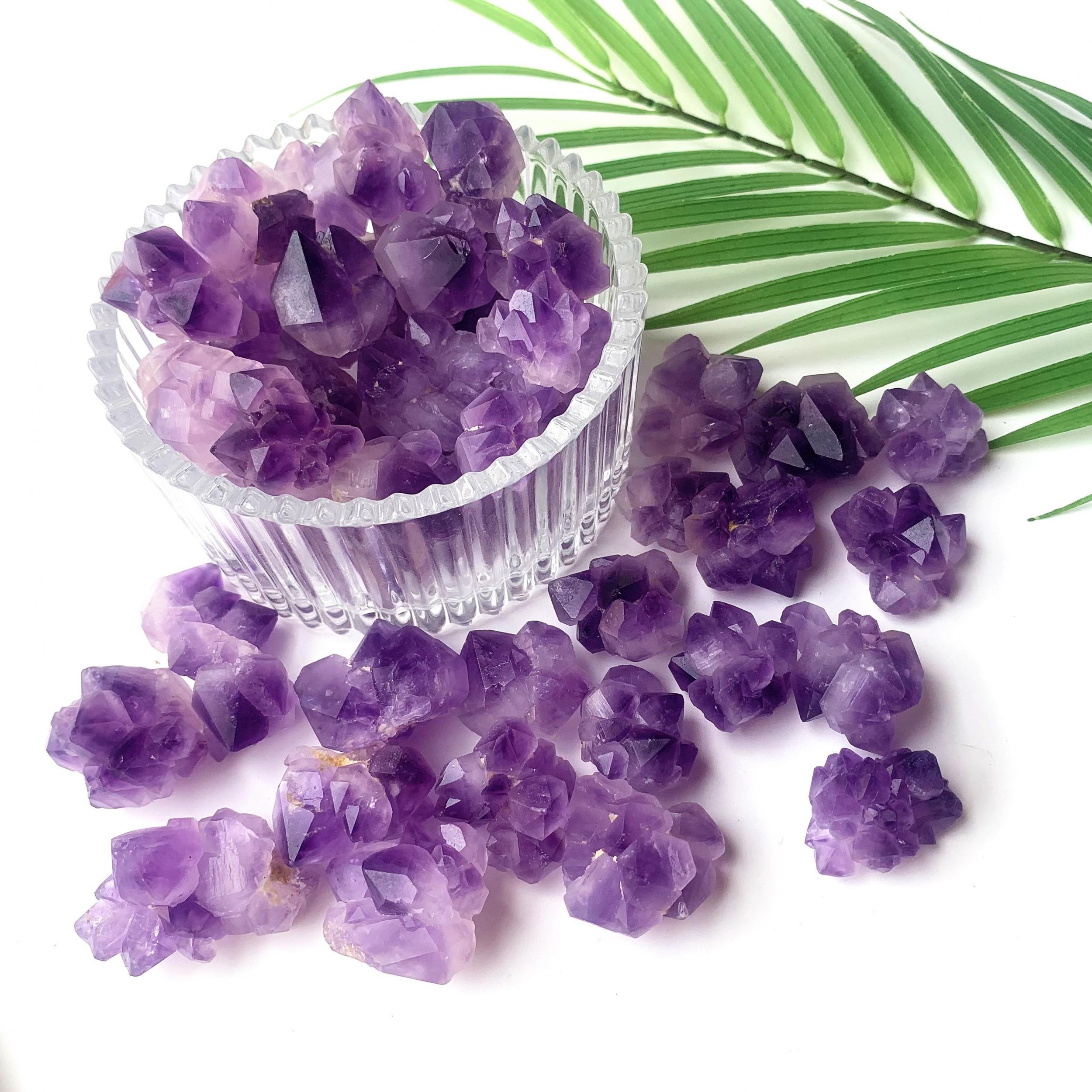Natural Amethyst Flower Cluster Raw Stone Crystals