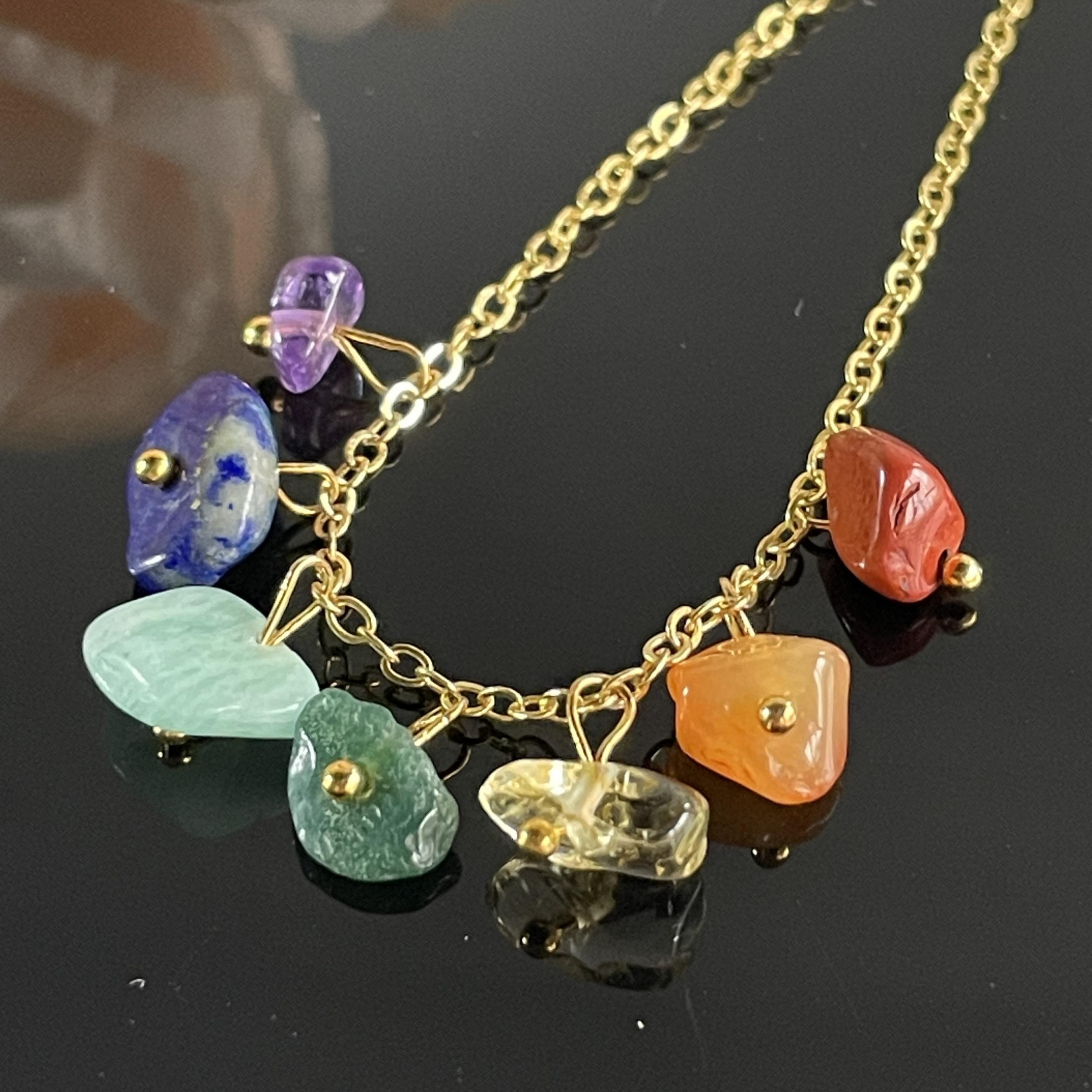 Natural Crystal Seven Chakra Bracelets, Healing Accessories