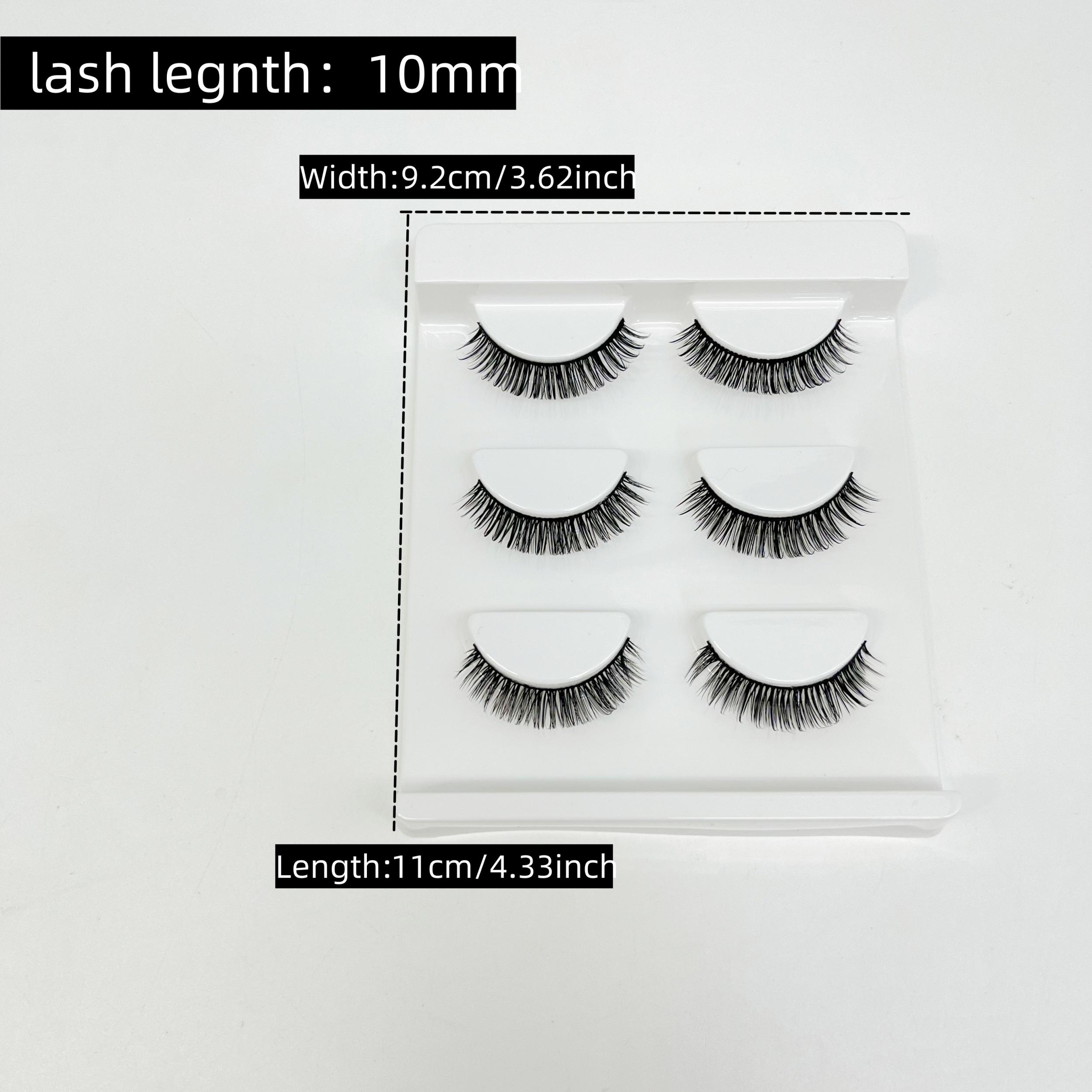 3 Pairs False Eyelashes D Curling 10mm Natural Thick Eyelashes