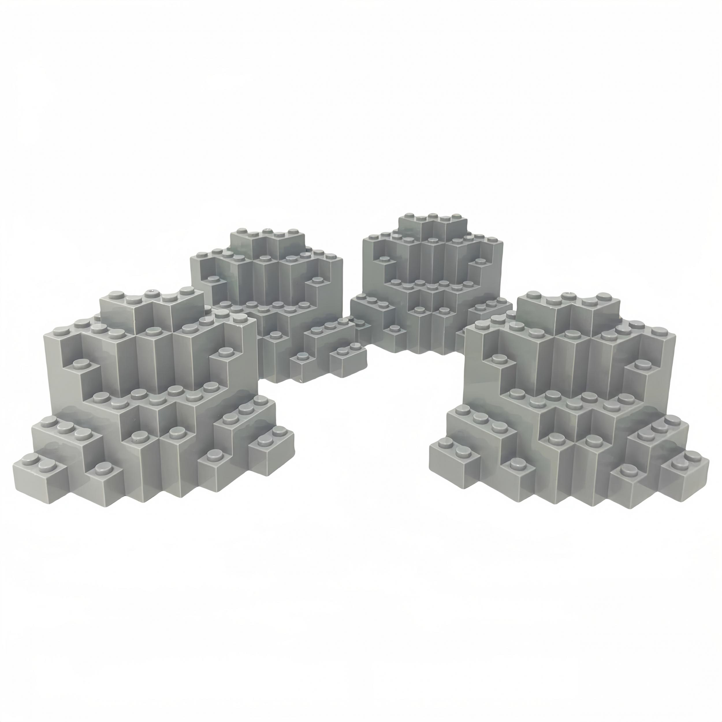 IDEAMOC 4pcs Mountains Building Blocks Set Creative & Educational DIY Toy
