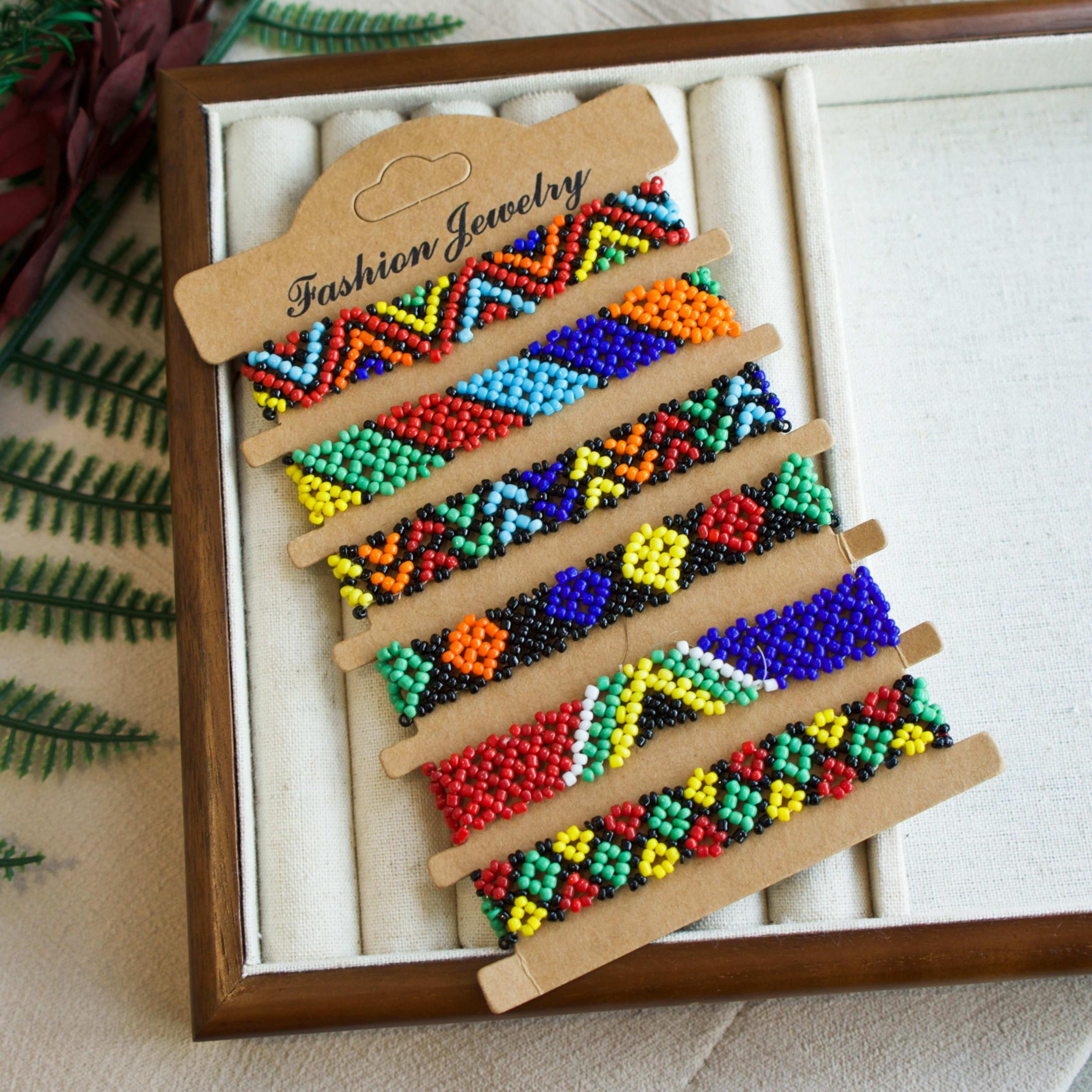 Boho Vintage Style 6pcs Beaded Bracelet Set for Women