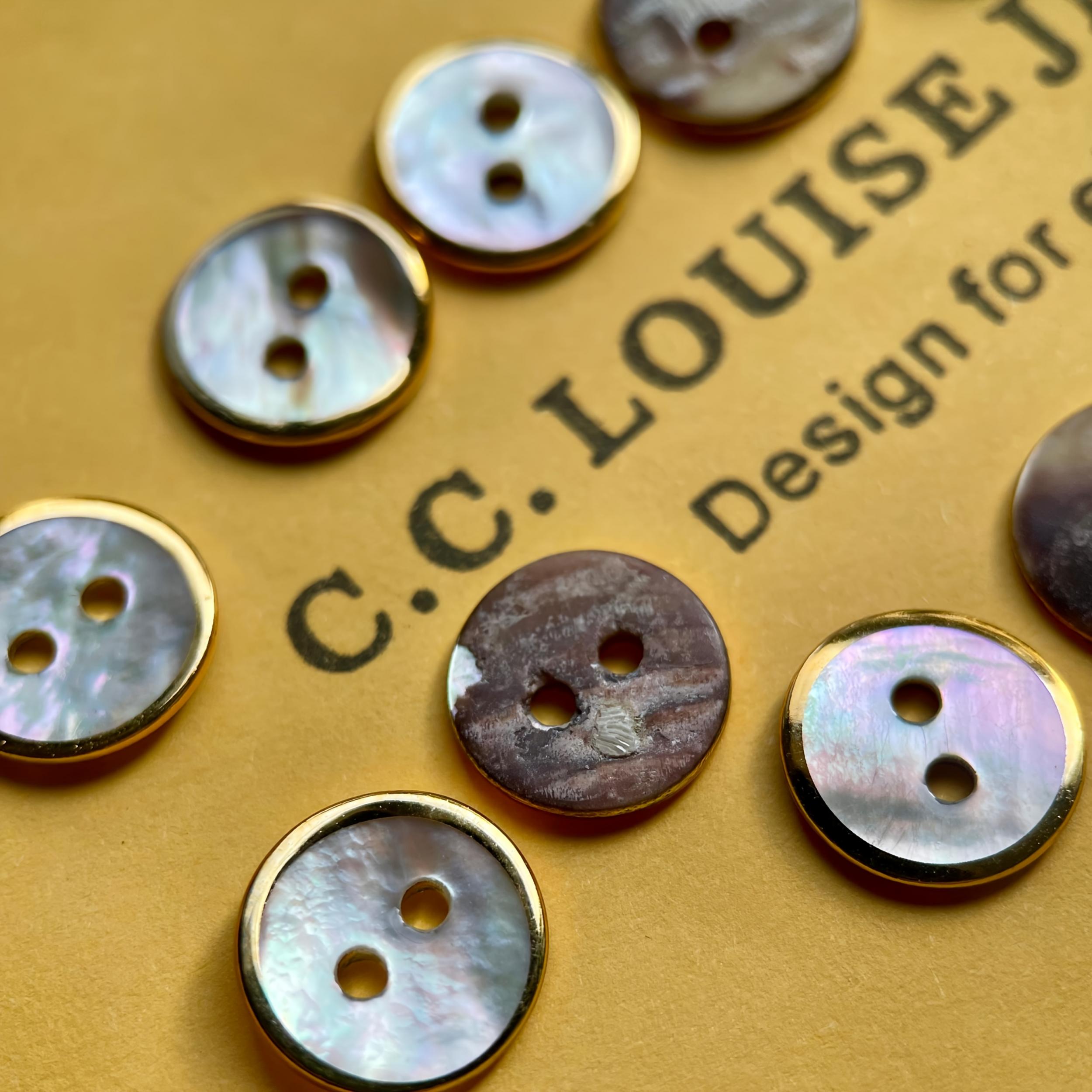 12pcs Round Double Hole Shell Buttons with Unique Texture