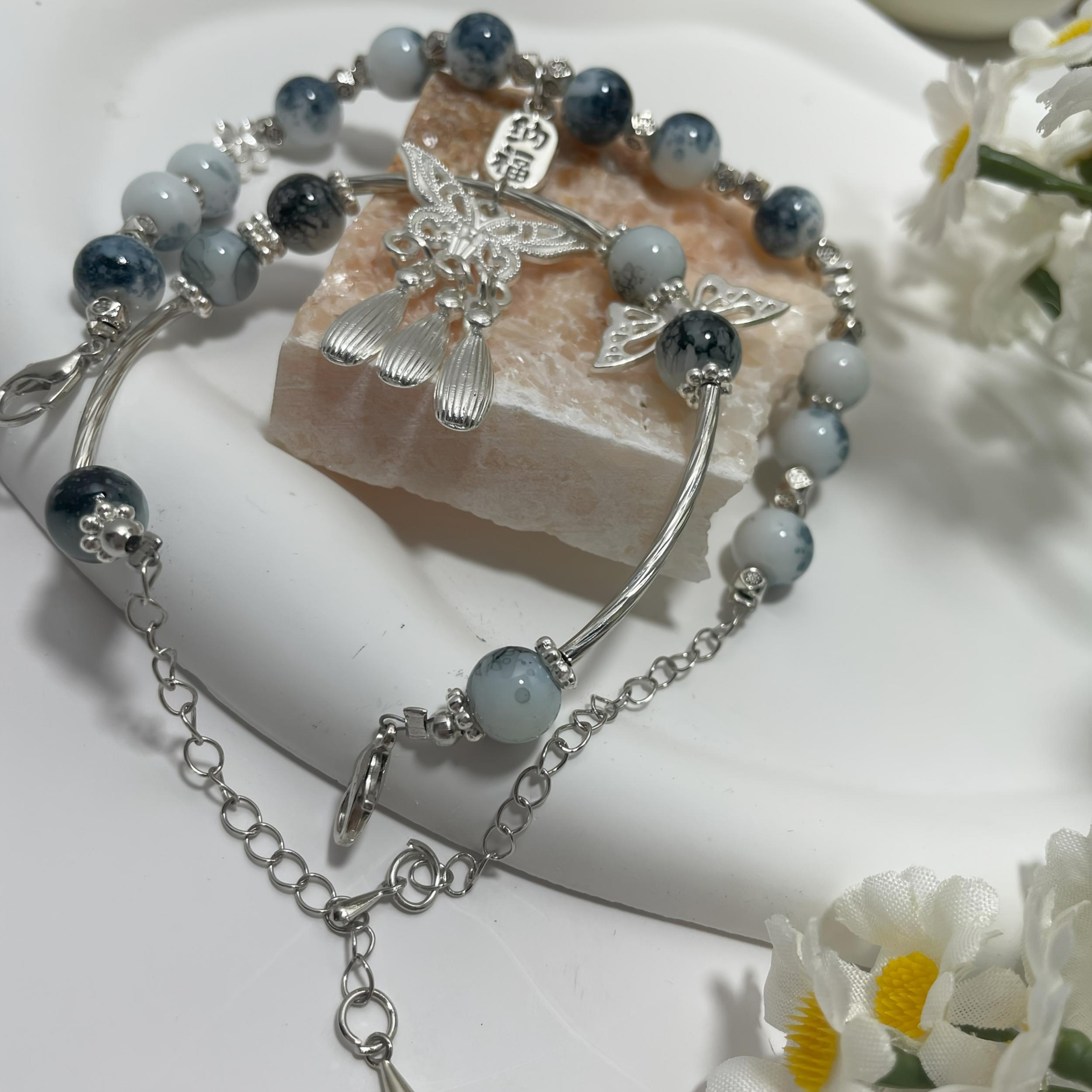Delicate Silvery Chain Circle Bracelet for Women