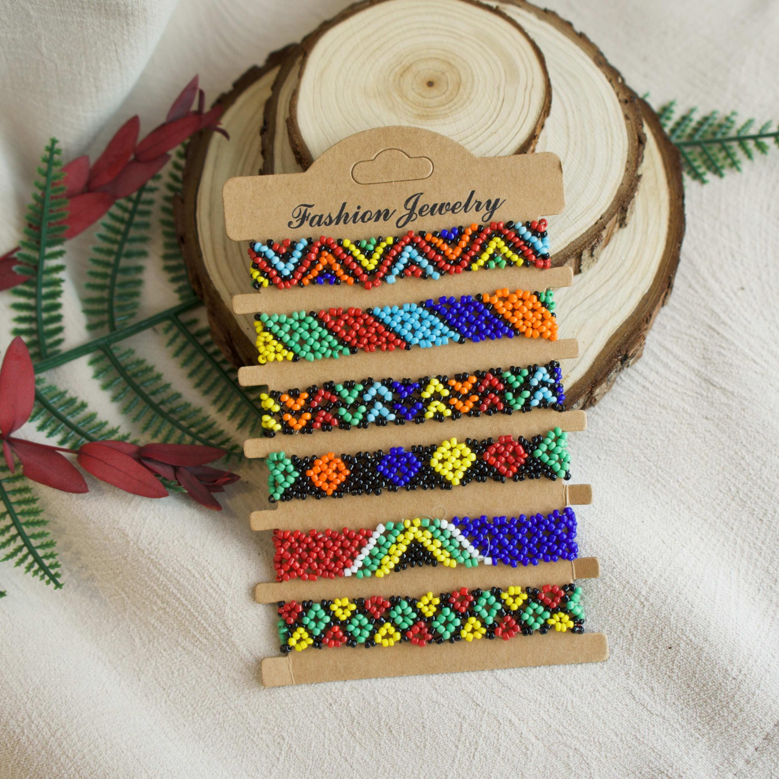 Boho Vintage Style 6pcs Beaded Bracelet Set for Women