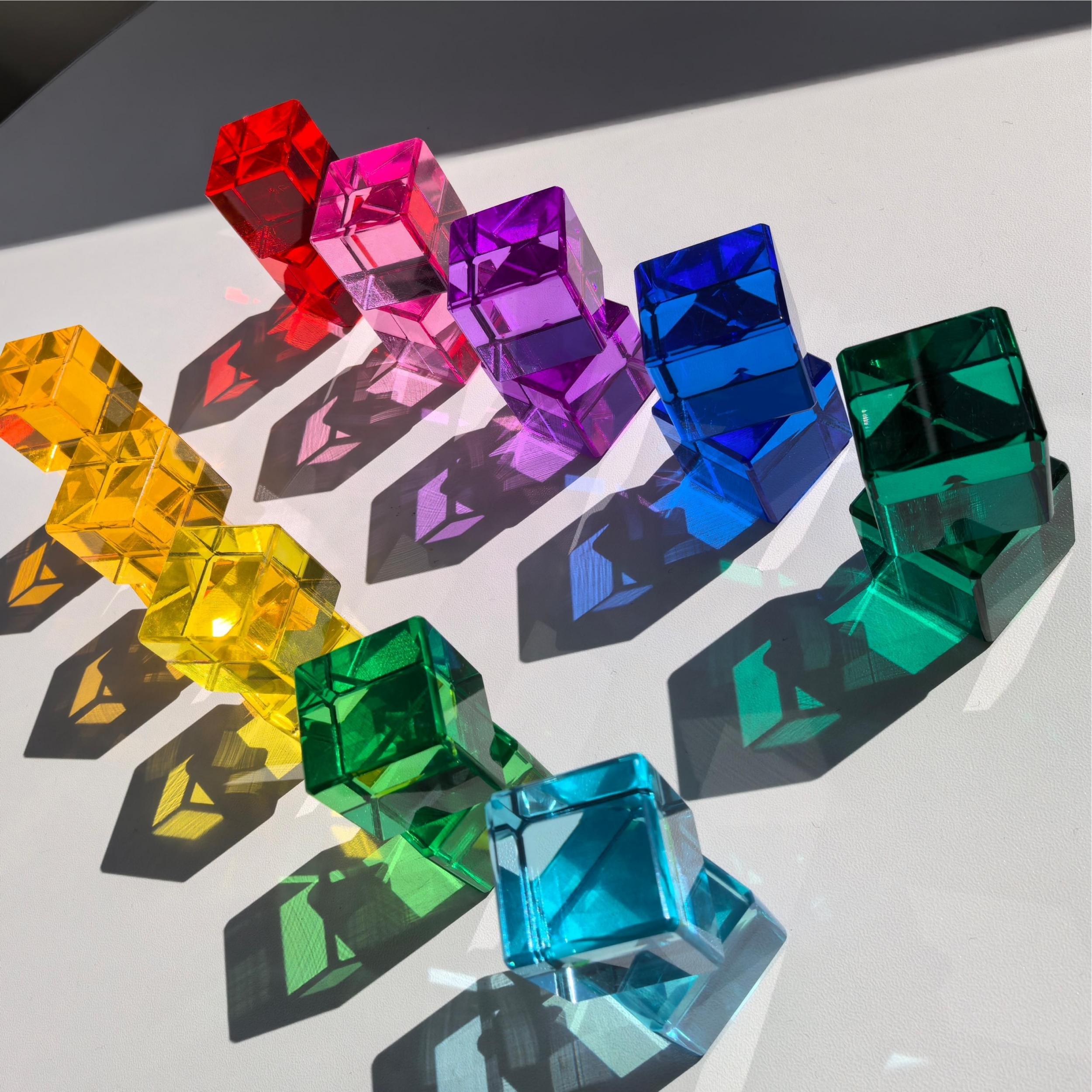 Acrylic Transparent Cube Gem Building Blocks Puzzle Toy