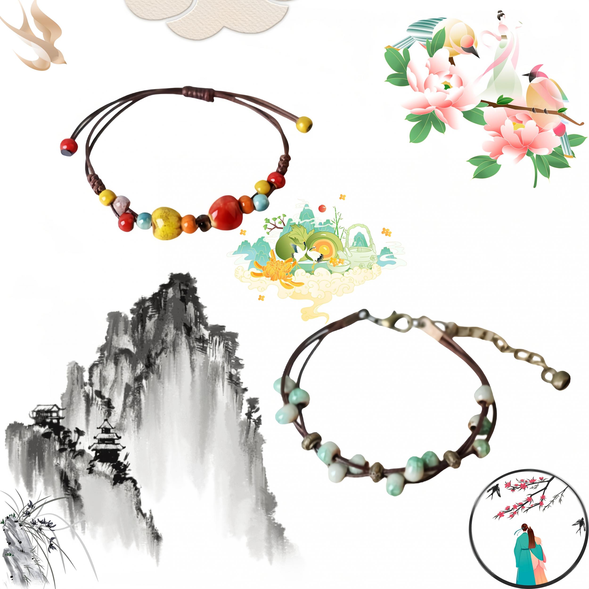 Boho Minimalist Ceramic Weave Bracelet Unisex