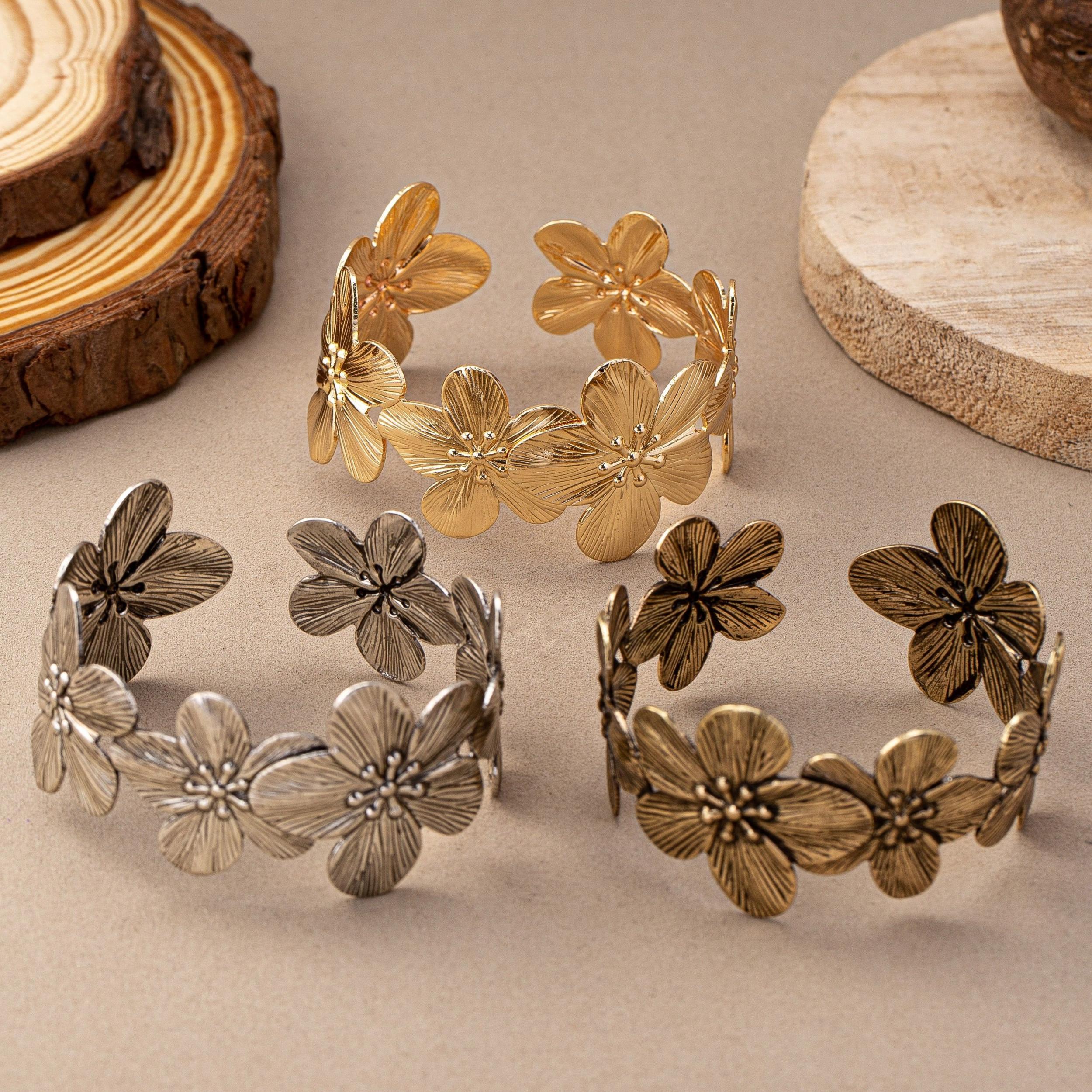 Boho Style Bracelet w/ Retro Texture & Trendy Floral Pattern