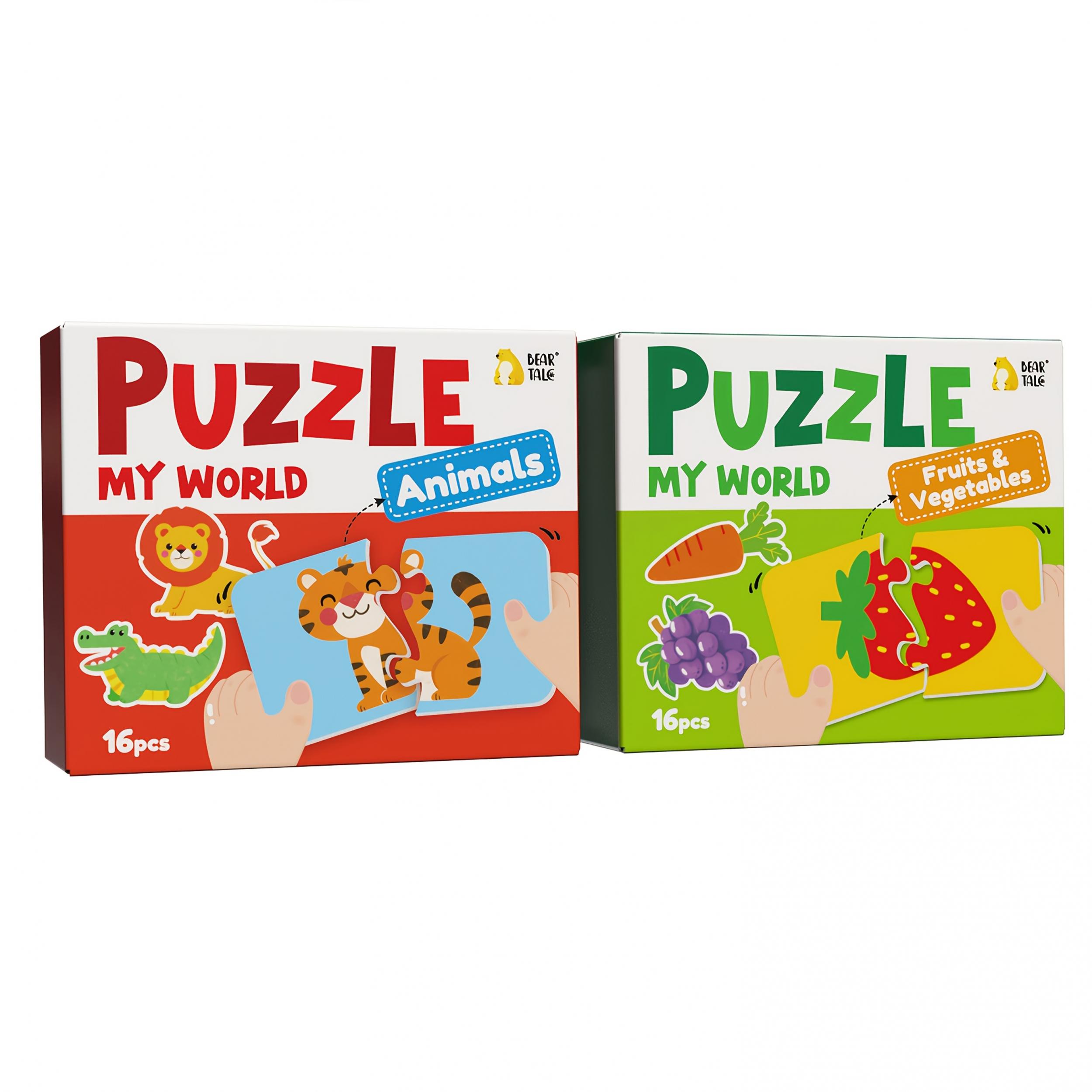 Educational Jigsaw Puzzles 16-48pcs Animals Daily Life Vehicles Fruits&Vegetable