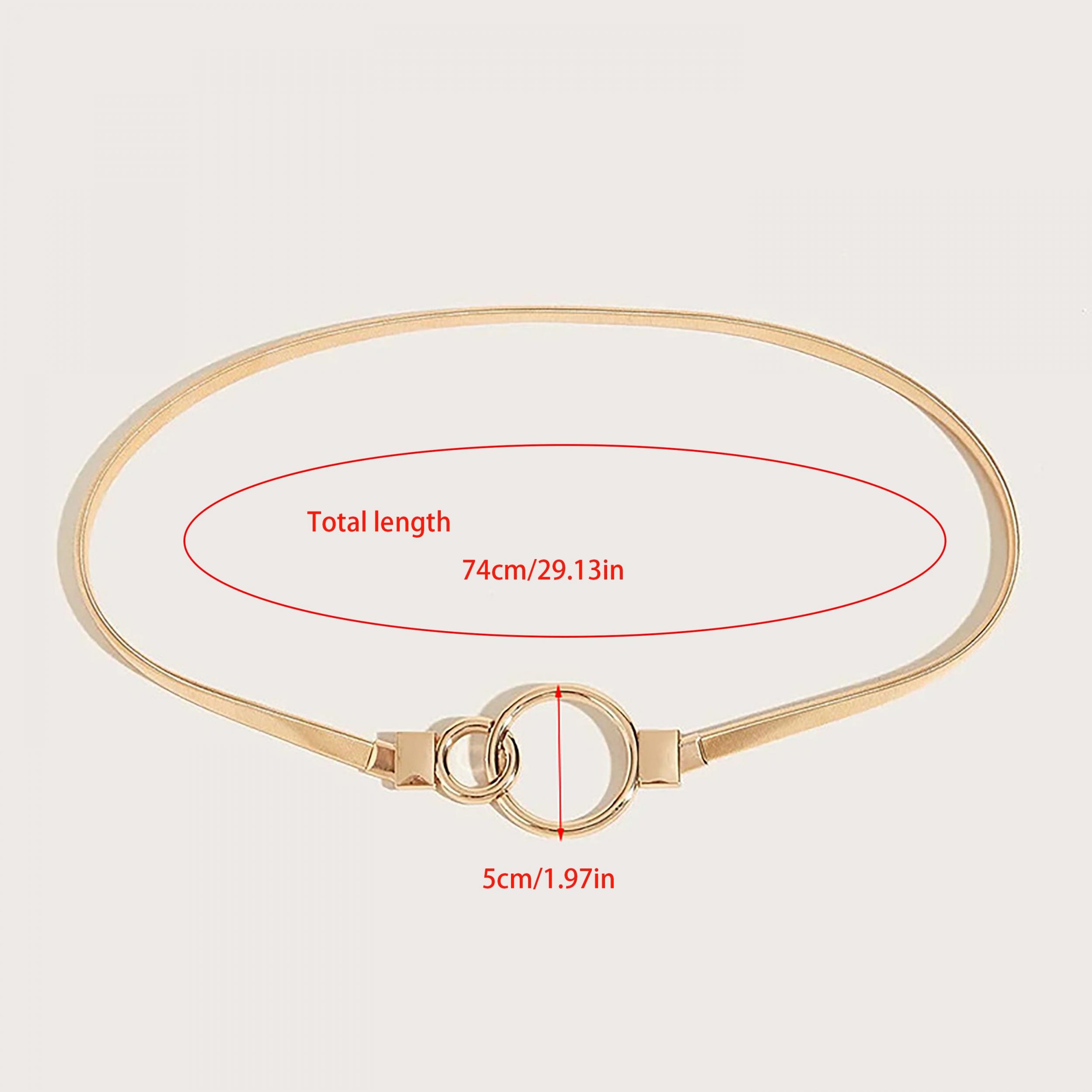 Elastic Waist Belt with Golden Chain - Versatile for Matching