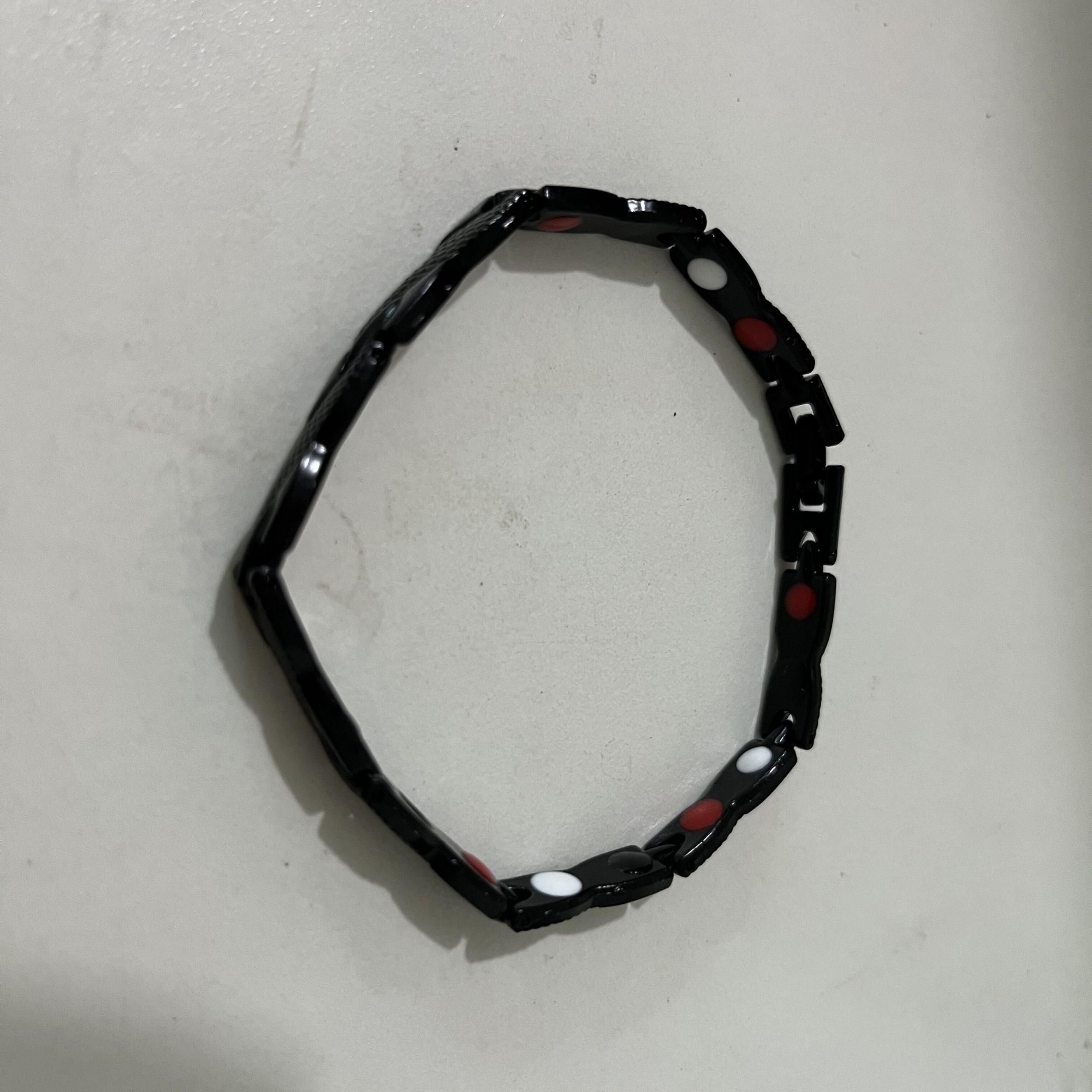 Titanium Water Droplet Bracelet Unisex Adjustable Red Enamel Beads
