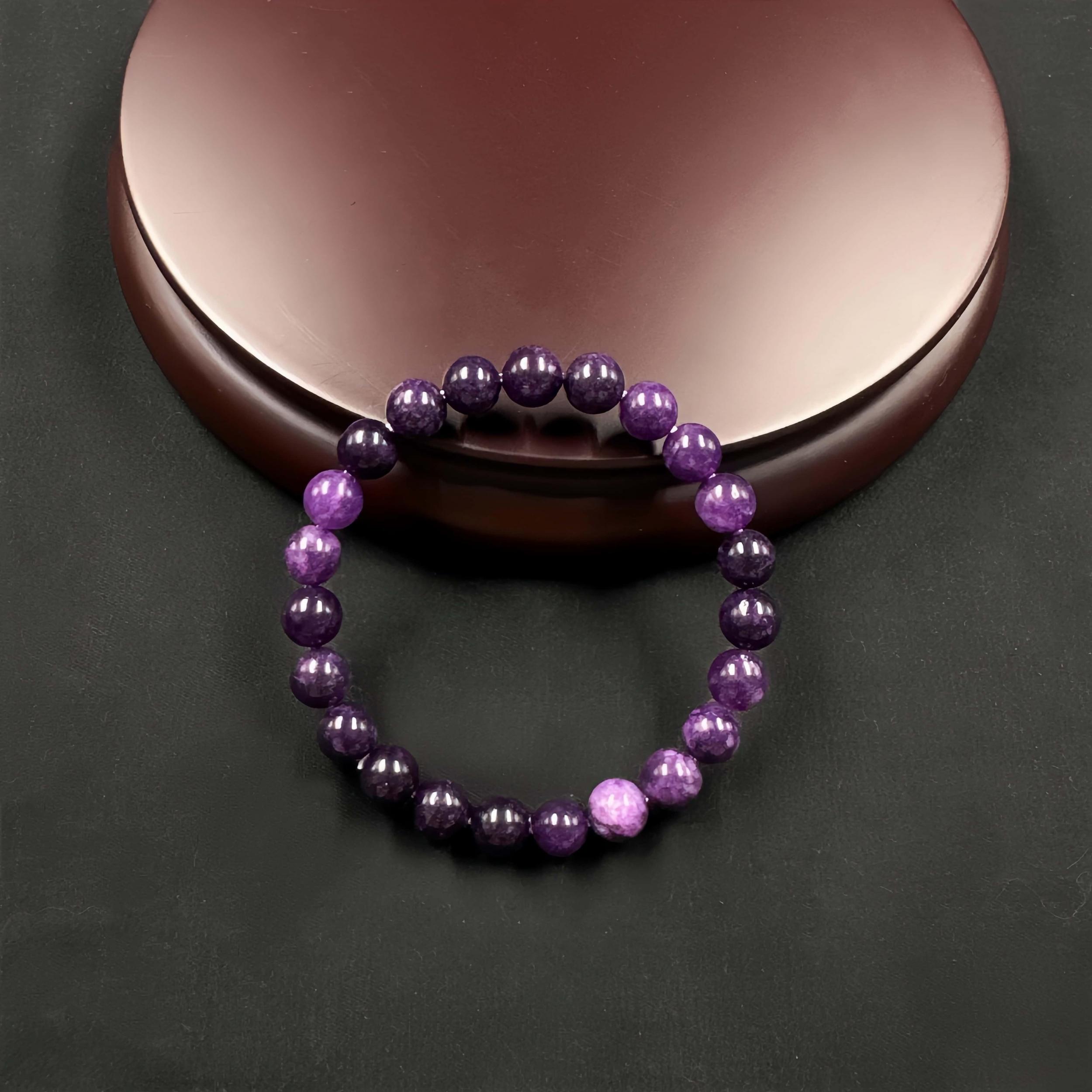 Handcrafted Amethyst Crystal Bracelet, Symbol of Wisdom & Protection