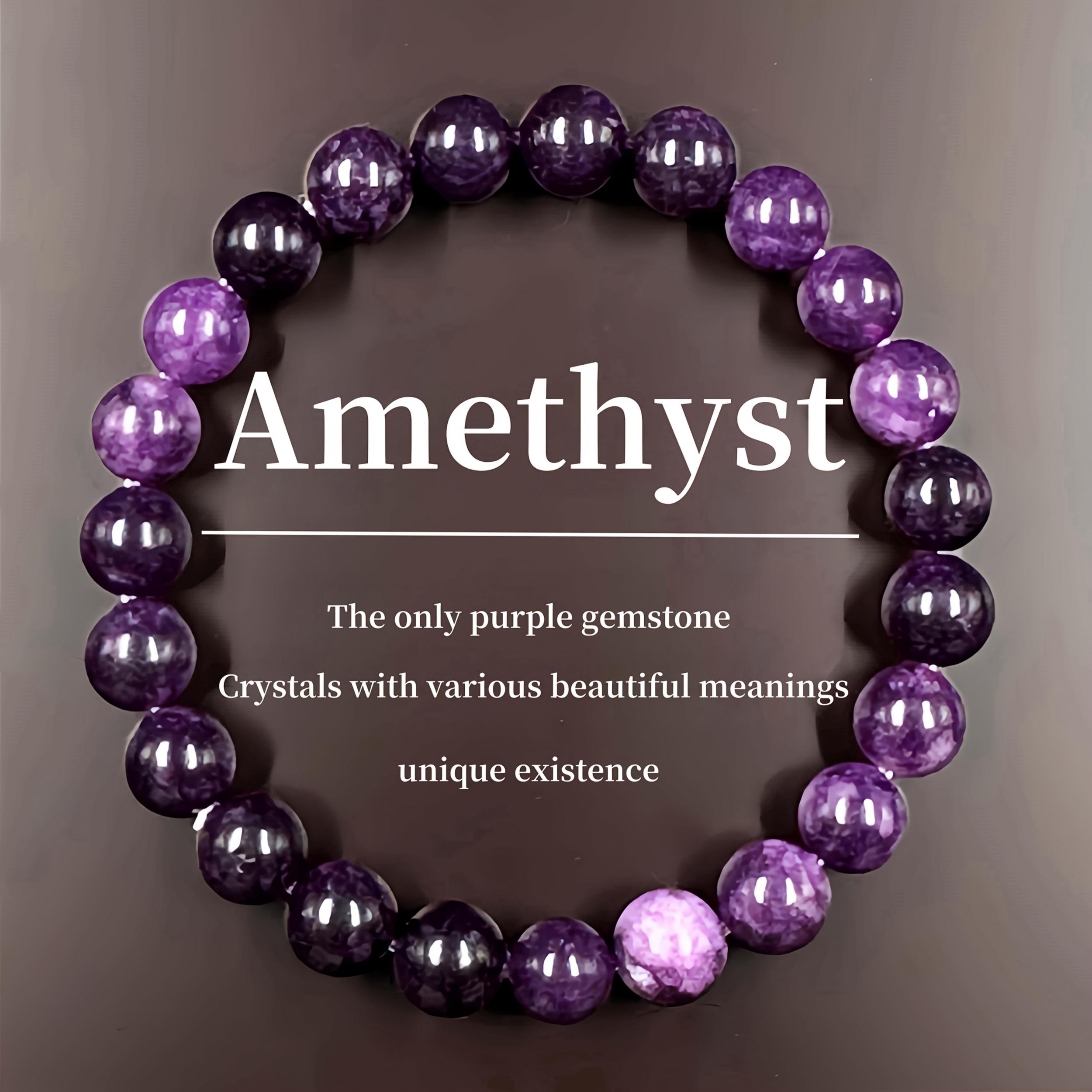 Handcrafted Amethyst Crystal Bracelet, Symbol of Wisdom & Protection